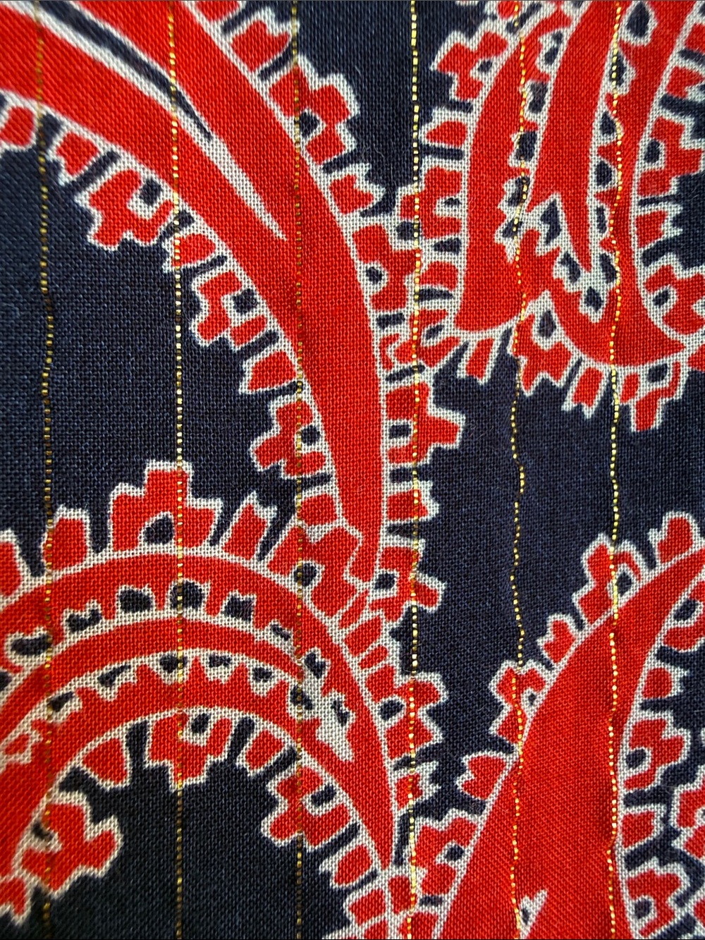 Boden Red/Navy Paisley Tie-Neck Mini Dress US Size 8 - Picture 9 of 15
